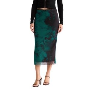 NWT Noisy May Lucia Mesh Maxi Skirt Black Acid Rain Medium